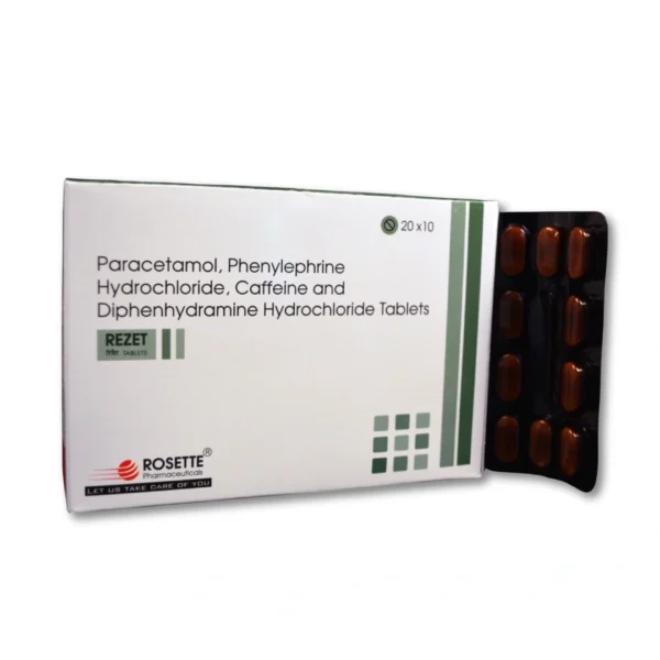 Paracetamol, Phenylephrine Hydrochloride,Diphenhydramine Hydrochloride, Caffeine