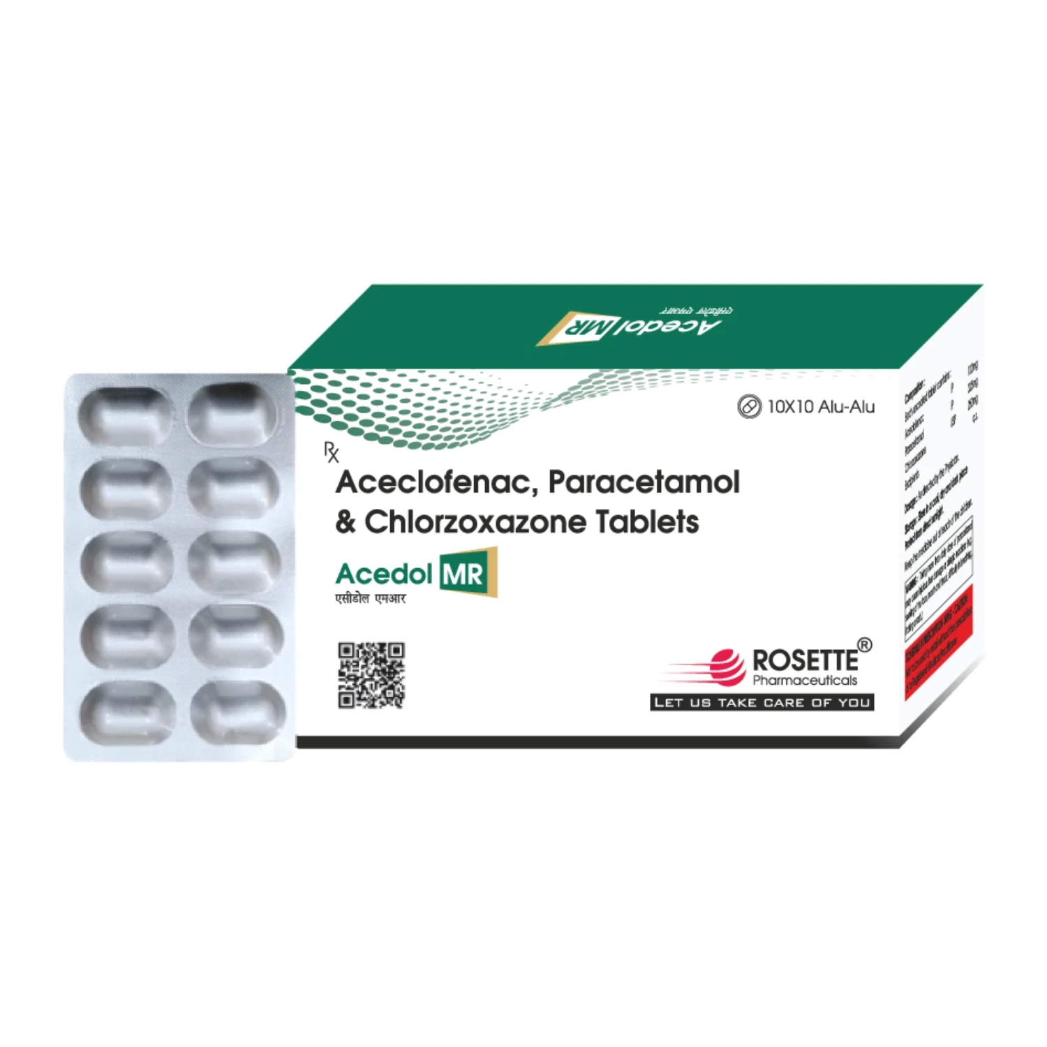 Aceclofenac 100mg Paracetamol 325mg Chlorzoxazone 250mg Tablet