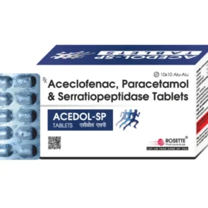Aceclofenac + Paracetamol + Serratiopeptidase Tablet (Acedol SP) – Uses, Dosage & Price