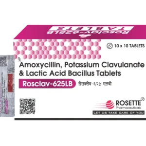 Amoxycillin 500 mg Clavulanic Acid 25 mg Tablet with LB – Rosclav-625 LB